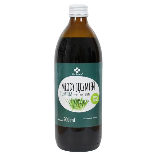 Miniaturka artykułu - MedFuture Młody jęczmień Premium Sok 100%, 500ml