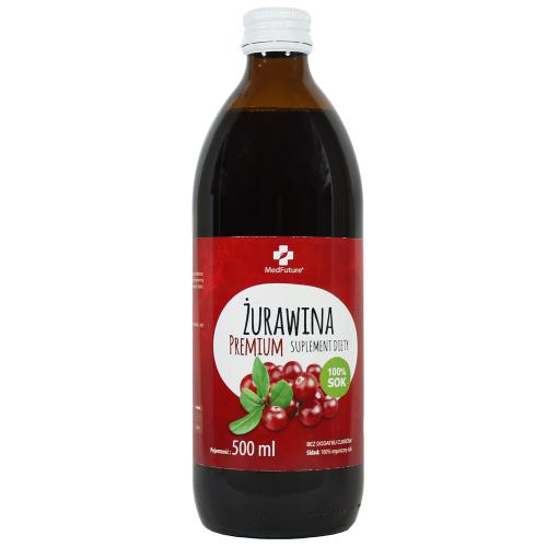 Miniaturka artykułu - MedFuture Sok Żurawina Premium, 500ml