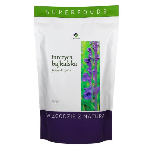 Miniaturka artykułu - MedFuture Super Food Tarczyca Bajkalska korzeń krojony, 50g	
