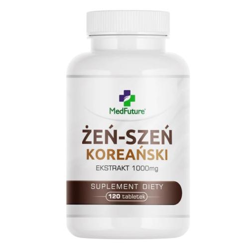 Miniaturka artykułu - MedFuture Żeń-szeń koreański 1000mg, 120tabl.