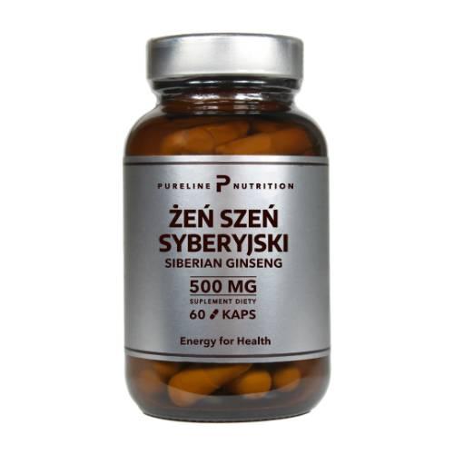 Miniaturka artykułu - Pureline Nutrition Żeń-Szeń syberyjski 500 mg, 60 kaps.