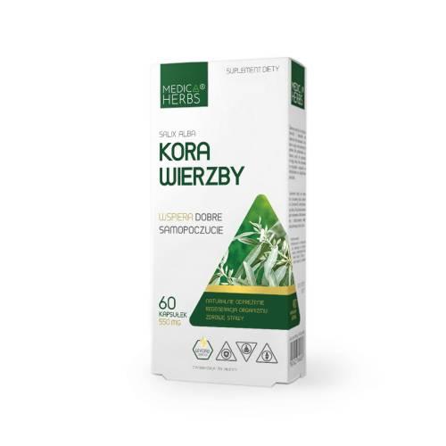 Miniaturka artykułu - Medica Herbs Kora Wierzby, 60 kaps.