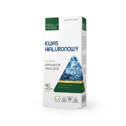 Miniaturka artykułu - Medica Herbs Kwas Hialuronowy, 40 kaps.