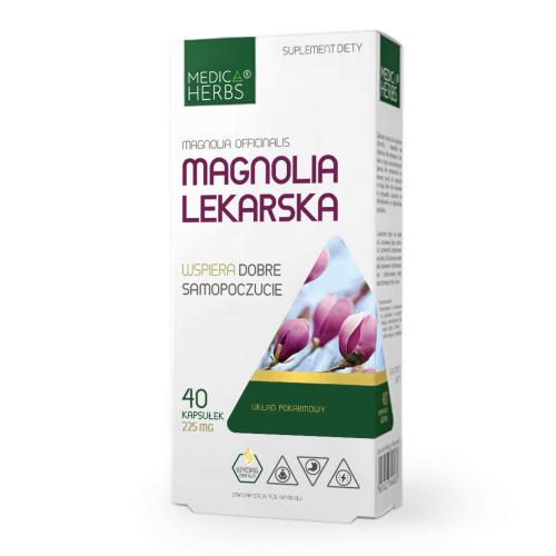 Miniaturka artykułu - Medica Herbs Magnolia Lekarska 225 mg, 40 kaps.