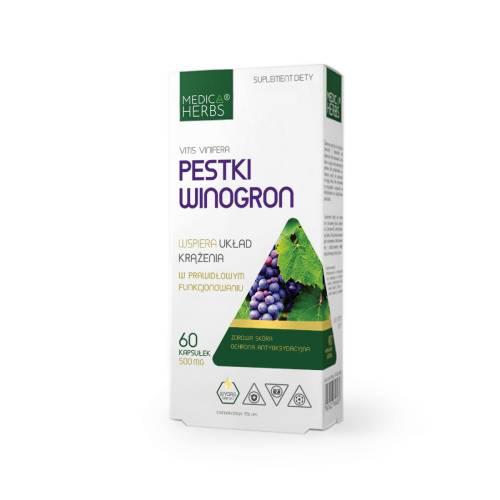 Miniaturka artykułu - Medica Herbs Pestki Winogron, 60 kaps.