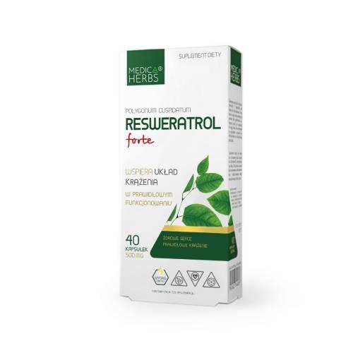 Miniaturka artykułu - Medica Herbs Resweratrol Forte, 40 kaps.