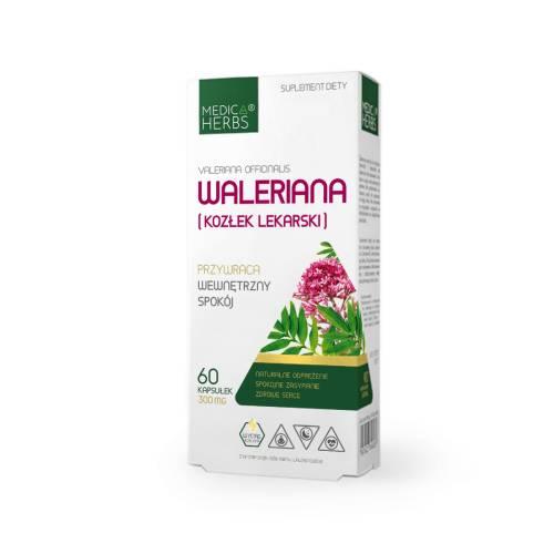 Miniaturka artykułu - Medica Herbs Waleriana (Kozłek Lekarski), 60 kaps.