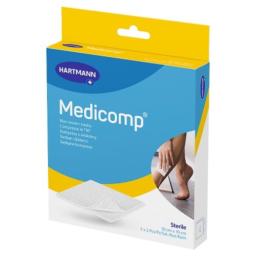 Miniaturka artykułu - Medicomp 10cm x 10cm Kompresy jałowe wł&oacute;kninowe, 5x2szt.