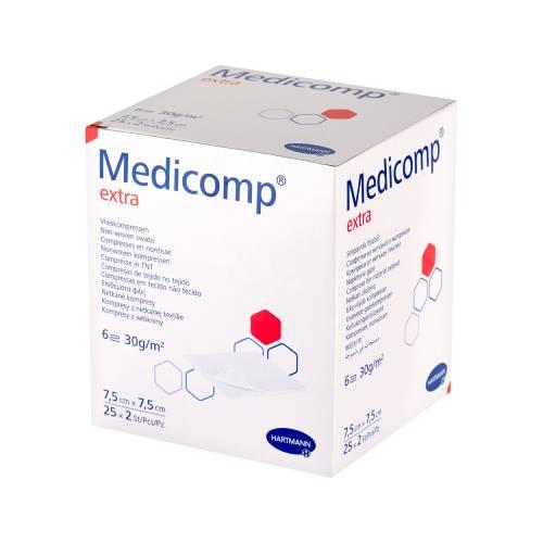 Miniaturka artykułu - MEDICOMP EXTRA kompresy jałowe 6 warstwowe 7,5x7.5cm, 25x2szt. USZKODZONE TEKTUROWE OPAKOWANIE