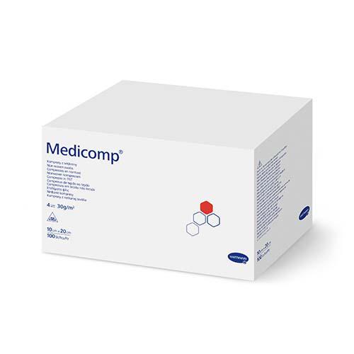 Miniaturka artykułu - MEDICOMP Kompresy z wł&oacute;kniny niejałowe 10cm x 20cm, 100sztuk