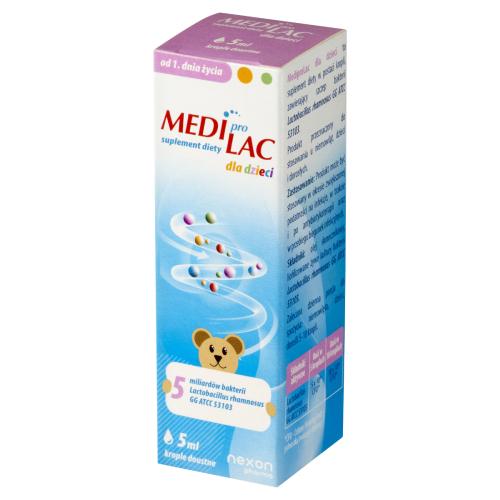 Miniaturka artykułu - Mediprolac dla dzieci Krople doustne Probiotyk od 1. dnia życia, 5 ml
