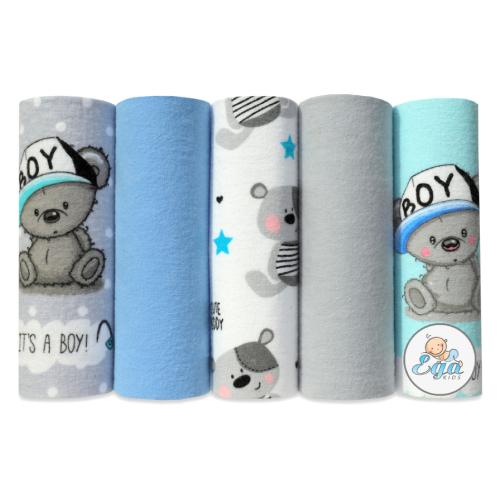 Zdjęcie produktu - EGA KIDS Pieluszki flanelowe 70x80cm zestaw nr 2 (7053), 5 szt.