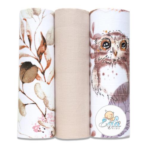 Zdjęcie produktu - EGA KIDS Pieluszki muślinowe 60x80cm zestaw nr 38 (6964), 3szt.