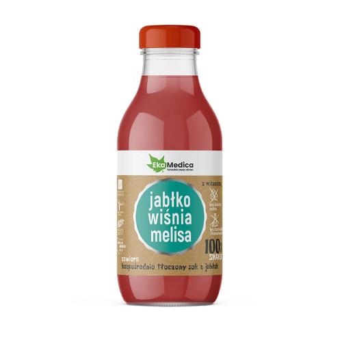 Zdjęcie produktu - EkaMedica Jabłko wiśnia melisa Sok, 300ml