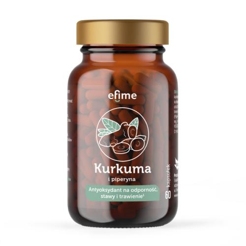 Zdjęcie produktu - EkaMedica Efime Kurkuma i piperyna, 60kaps.