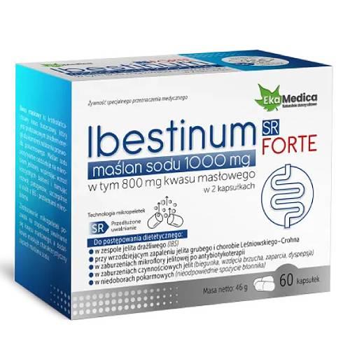 Zdjęcie produktu - EkaMedica Ibestinum SR Forte Maślan sodu 1000 mg, 60 kaps.