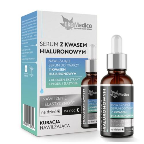 Zdjęcie produktu - EkaMedica Serum do twarzy z kwasem hialuronowym, 20 ml