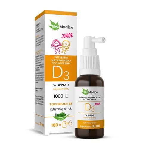 Zdjęcie produktu - EkaMedica Witamina D3 Junior spray, 30 ml