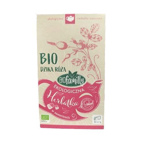 Zdjęcie produktu - EKOFAMILLY Ekologiczna herbatka Bio Dzika R&oacute;ża, 20 x 2 g