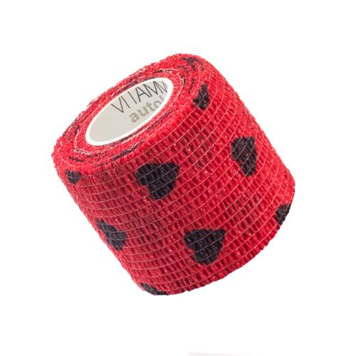 Zdjęcie produktu - VITAMMY Autoband Elastyczny bandaż kohezyjny 5cm x 450cm Serduszka czarne