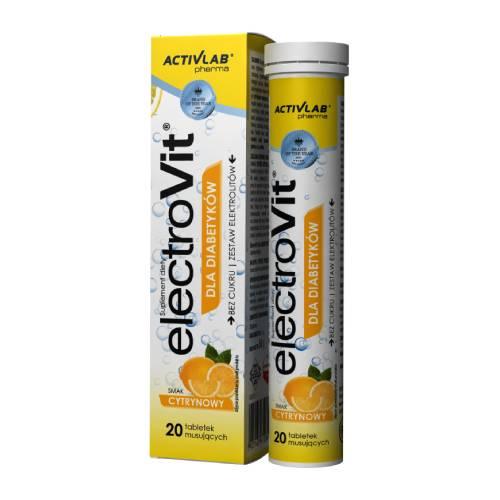 Zdjęcie produktu - Activlab Pharma ElectroVit dla diabetyk&oacute;w smak cytrynowy, 20 tabl. musujących