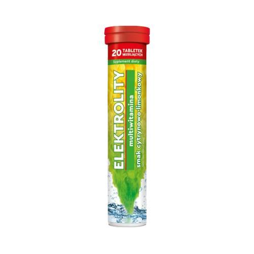 Zdjęcie produktu - Elektrolity Multiwitamina o smaku cytrynowo limonkowym, 20 tabl. mus.