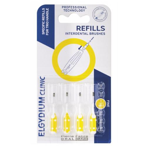 Zdjęcie produktu - Elgydium Clinic Refills Wkłady wymienne do szczoteczek międzyzębowych ż&oacute;łte, 4 szt.
