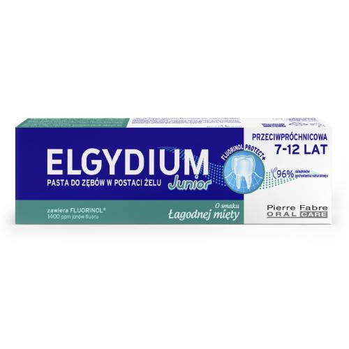 Zdjęcie produktu - ELGYDIUM JUNIOR Pasta do zęb&oacute;w w postaci żelu o smaku łagodnej mięty, 50 ml BRAK OPAKOWANIA