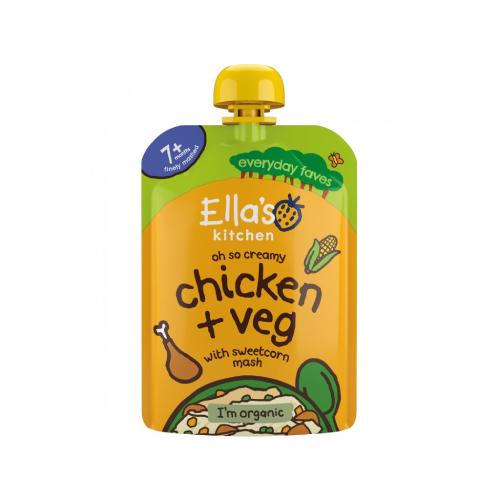 Zdjęcie produktu - Ella's Kitchen BIO Kurczak z kaszką kukurydzianą, 130g