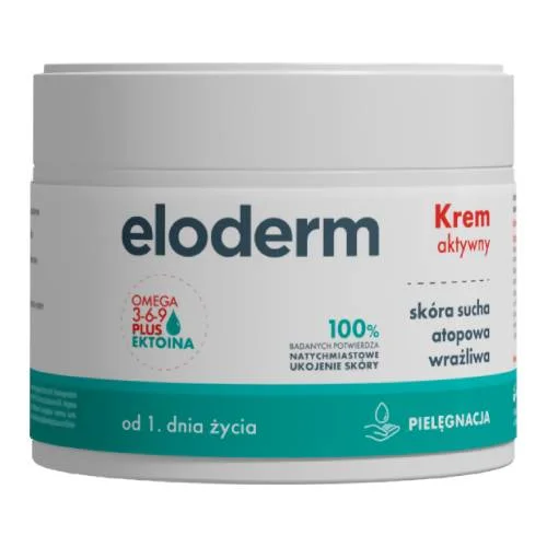 Zdjęcie produktu - Eloderm Krem aktywny od 1. dnia życia, sk&oacute;ra sucha, atopowa, wrażliwa, 300 ml