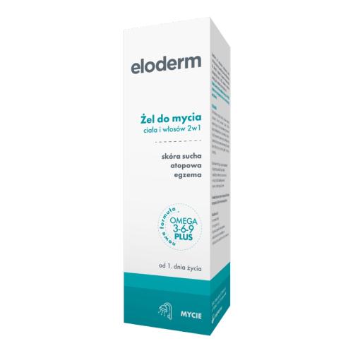 Zdjęcie produktu - ELODERM Żel do mycia ciała i włos&oacute;w 2w1 od 1. dnia życia, 200ml