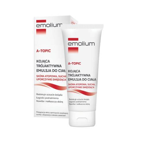 Zdjęcie produktu - Emolium A-topic Kojąca Tr&oacute;jaktywna Emulsja do ciała, 200 ml