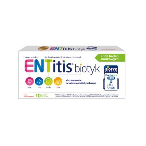Zdjęcie produktu - ENTitis Biotyk do stosowania w trakcie antybiotykoterapii, 10 szt.