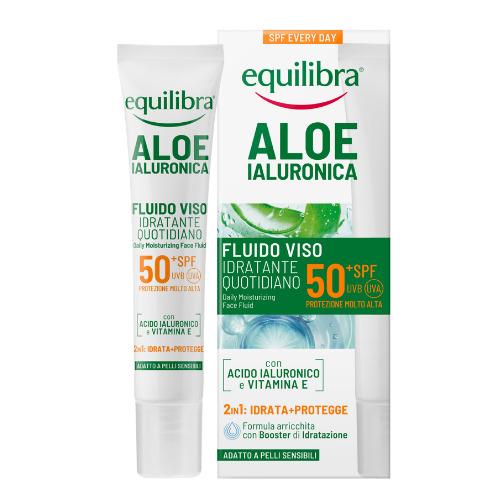 Zdjęcie produktu - Equilibra Nawilżający fluid do twarzy do codziennego stosowania SPF 50+, 40 ml