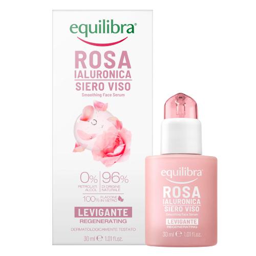 Zdjęcie produktu - EQUILIBRA Rosa R&oacute;żane wygładzające serum do twarzy z kwasem hialuronowym, 30ml