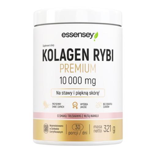 Zdjęcie produktu - Essensey Kolagen Rybi Premium 10000 mg smak truskawka z nutą wanilii, 321 g