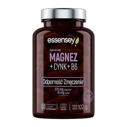 Zdjęcie produktu - Essensey Magnez + Cynk + Witamina B6, 90 kaps.