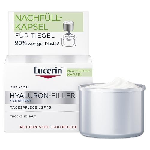 Zdjęcie produktu - Eucerin Hyaluron-Filler + 3x Effect Krem na dzień SPF 15 wkład uzupełniający, 50 ml