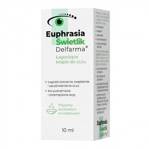 Zdjęcie produktu - Euphrasia Świetlik Delfarma Łagodzace krople na podrażnione, zmęczone oczy, 10 ml