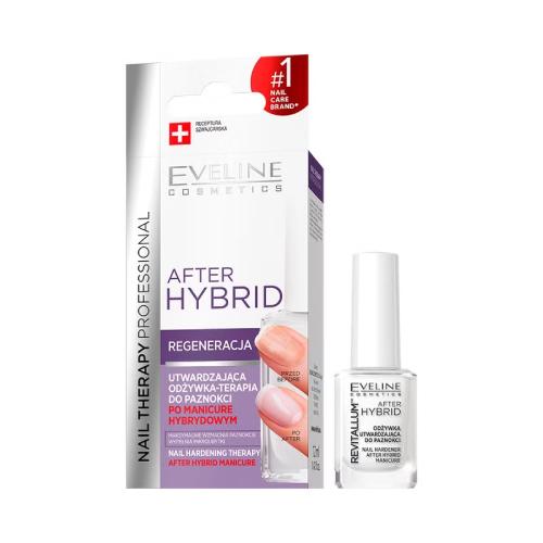 Zdjęcie produktu - EVELINE Nail Therapy Professional After Hybrid Regeneracja Odżywka utwardzająca do paznokci, 12ml
