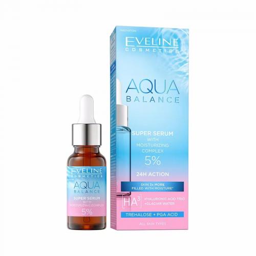 Zdjęcie produktu - Eveline Aqua Balance Super Serum z kompleksem nawilżającym, 18 ml