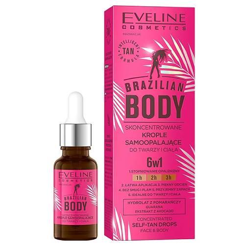 Zdjęcie produktu - EVELINE BRAZILIAN BODY Skoncentrowane krople samoopalające do twarzy i ciała, 18 ml