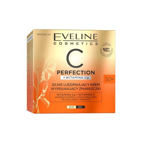 Zdjęcie produktu - EVELINE C Perfection Silnie ujędrniający krem wypełniający zmarszczki 50+ na dzień i noc, 50ml
