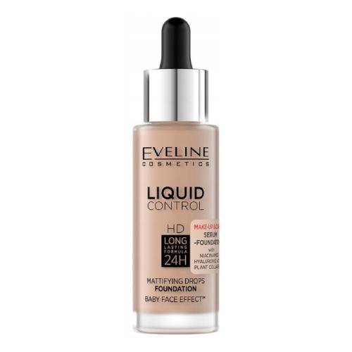 Zdjęcie produktu - EVELINE Liquid Control HD Matujący podkład do twarzy 025 Light Rose, 32ml