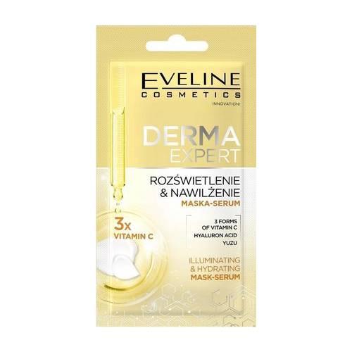 Zdjęcie produktu - Eveline Derma Expert intensywnie nawilżająca maska serum do twarzy z witaminą C, 8 ml