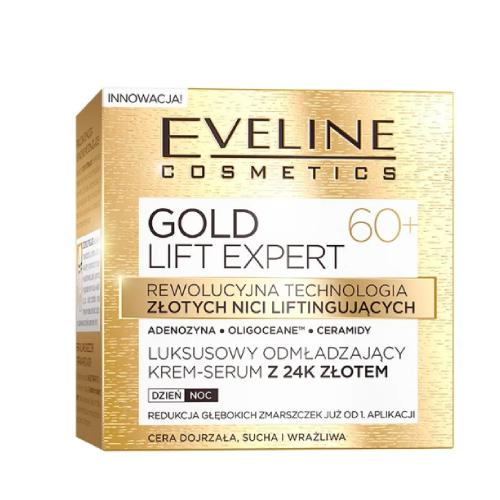 Zdjęcie produktu - EVELINE Gold Lift Expert 60+ odmładzający Krem-serum na dzień i noc, 50ml