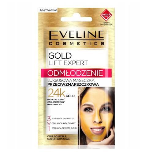 Zdjęcie produktu - EVELINE Gold Lift Expert Odmłodzenie Luksusowa maseczka do twarzy przeciwzmarszczkowa, 7ml