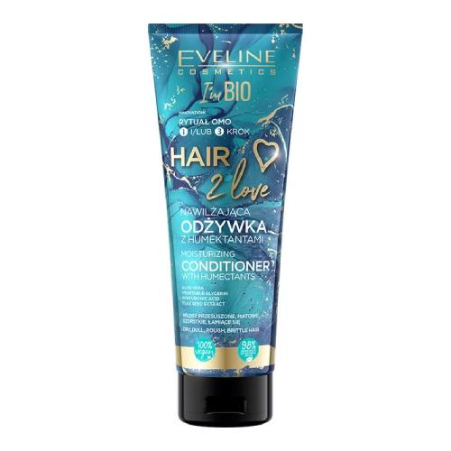 Zdjęcie produktu - EVELINE HAIR 2 LOVE Nawilżająca odżywka do włos&oacute;w z humektantami, 250 ml KR&Oacute;TKA DATA 31.12.2024