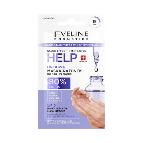 Zdjęcie produktu - EVELINE Hand&Nail Therapy Help Lipidowa maska-ratunek do rąk i paznokci, 7ml