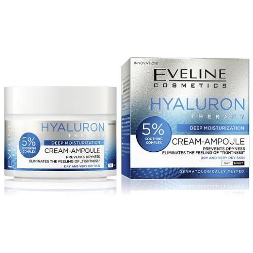 Zdjęcie produktu - EVELINE Hialuron Therapy Krem-Ampułka głęboko nawilżający, 50ml